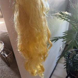 Vintage Dept 9 Bright Yellow Curly Wig